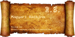 Magyari Balbina névjegykártya
